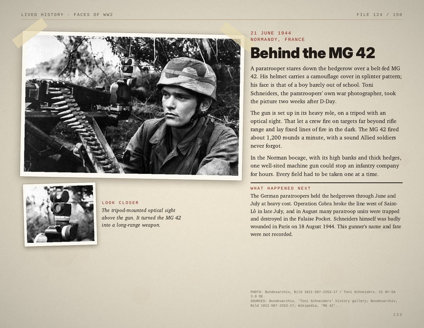 Sample page: Behind the MG 42
